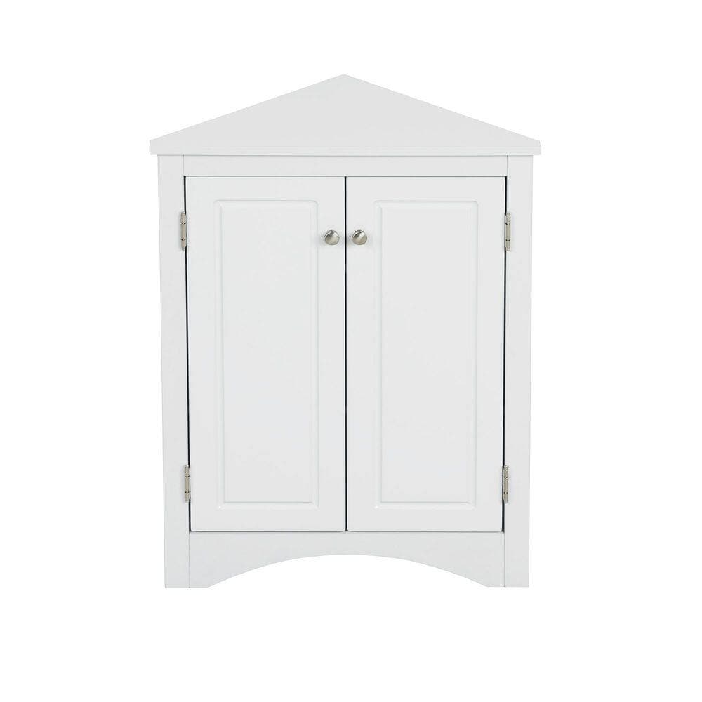 MEDUNJESS BAYA 23.6 in. W x 17.2 in. D x 31.5 in. H White Freestanding Triangle Storage Linen Cabinet for Bathroom (2)