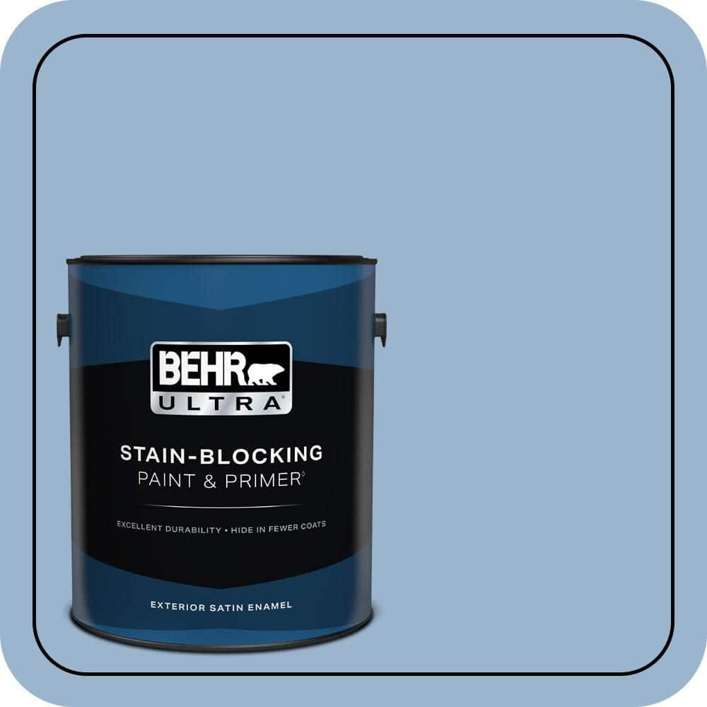 BEHR ULTRA 1 gal. #PPU14-10 Blue Suede Satin Enamel Exterior Paint & Primer (1)