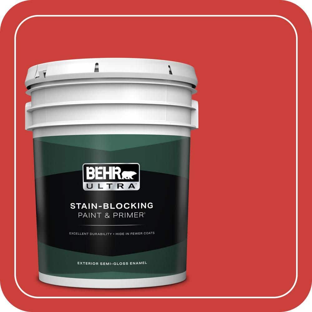 BEHR ULTRA 5 gal. #S-G-180 Grenadine Semi-Gloss Enamel Exterior Paint & Primer