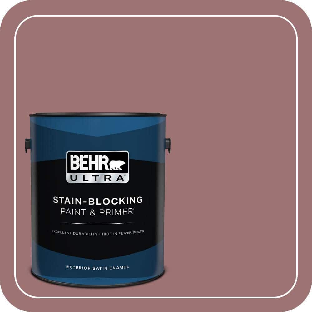BEHR ULTRA 1 gal. #QE-05 Regal Rose Satin Enamel Exterior Paint & Primer