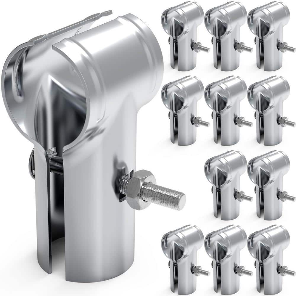 Angel Sar 12-Pieces 1-5/8" End Rail T Clamps,Galvanized Steel Chain Link Fence T Clamps for 1-5/8 in. OD Pipe,Bolts &Nuts Included (1)