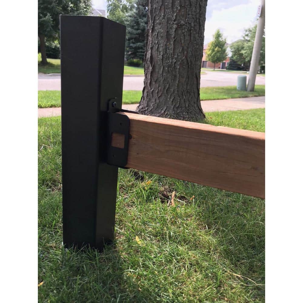 Slipfence Black Aluminum Fence Bracket Kit (6-Pack) (3)