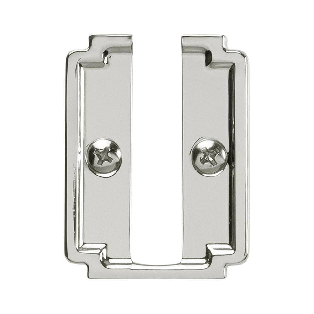 BELWITH-KEELER Coventry Collection Hook Backplate 2.31 Inch x 1.75 Inch Polished Nickel Finish Cabinet Backplate (3)