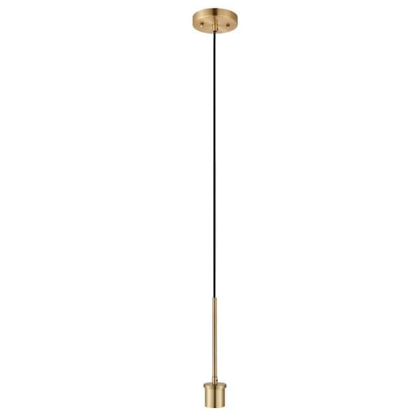 PRIVATE BRAND UNBRANDED Gold Pendant Light Kit with Partial Down Rod and Adjustable Height Wire