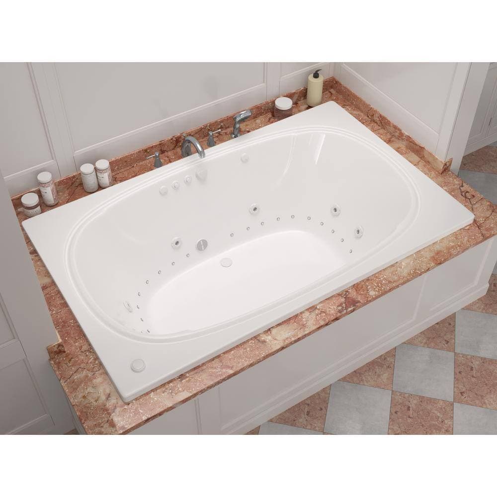 Universal Tubs Peridot  78 in L x 48 in W Rectangular Drop-in Whirlpool and Air Bathtub in White (3)