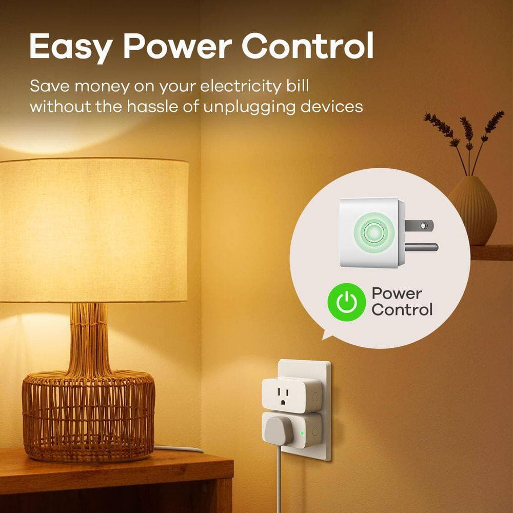 Aoibox 15A 1800W 2. 4G Wi-Fi Smart Plug Timer Remote Control Voice Compatible with Apple Home Alexa Google 4 Pack (2)