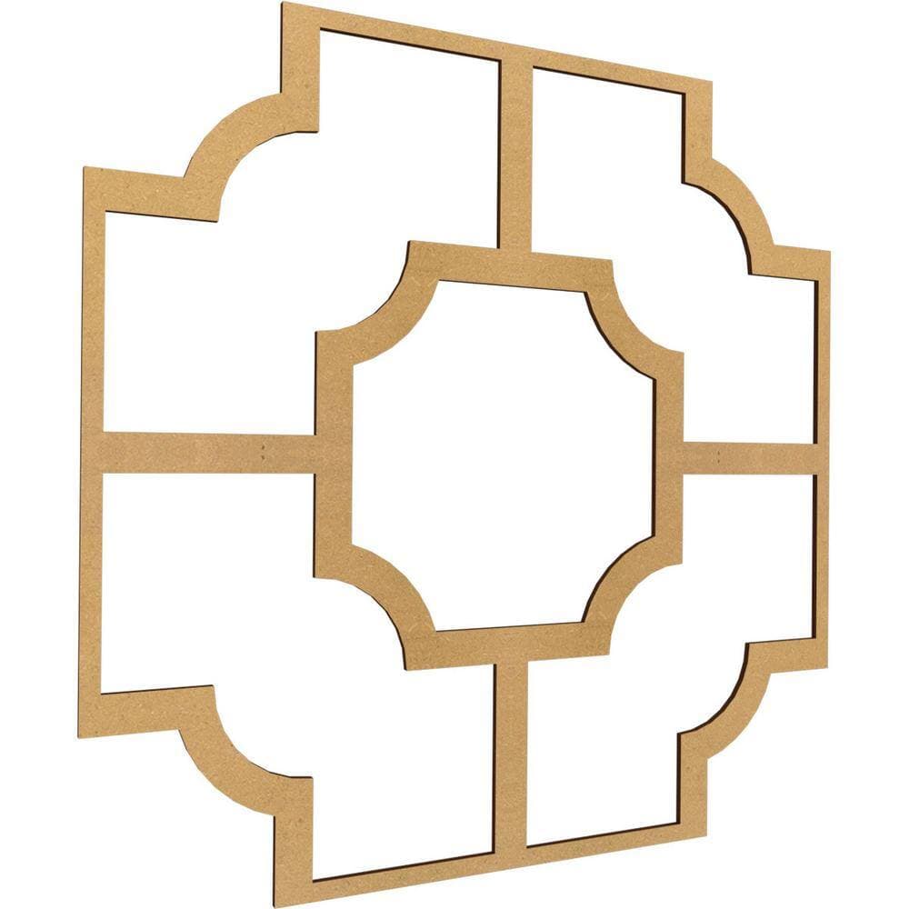 Ekena Millwork Large Bradley Fretwork 3/8 in. x 6 ft. x 6 ft. Brown Wood Decorative Wall Paneling 1-Pack (2)