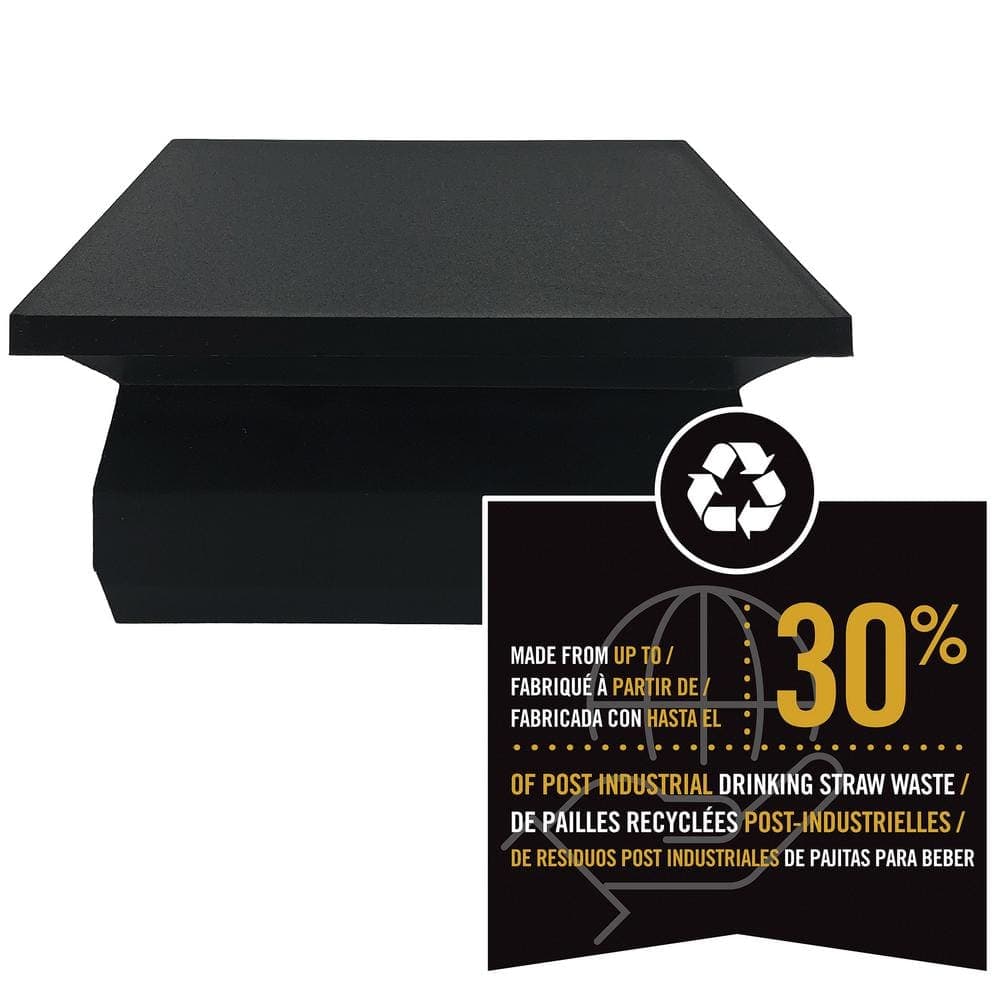 NUVO IRON 4 in. x 4 in. Black Plastic Pyramid Post Cap (24-Pack) (3)