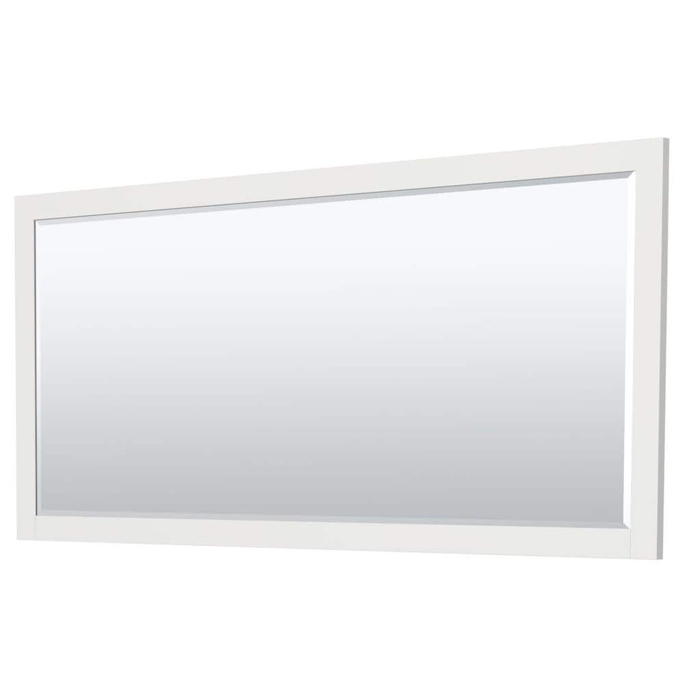 Wyndham Collection Miranda 83.25 in. W x 21.75 in. D x 33 in. H Double Sink Bath Vanity Cabinet without Top in White with 70 in. Mirror (3)