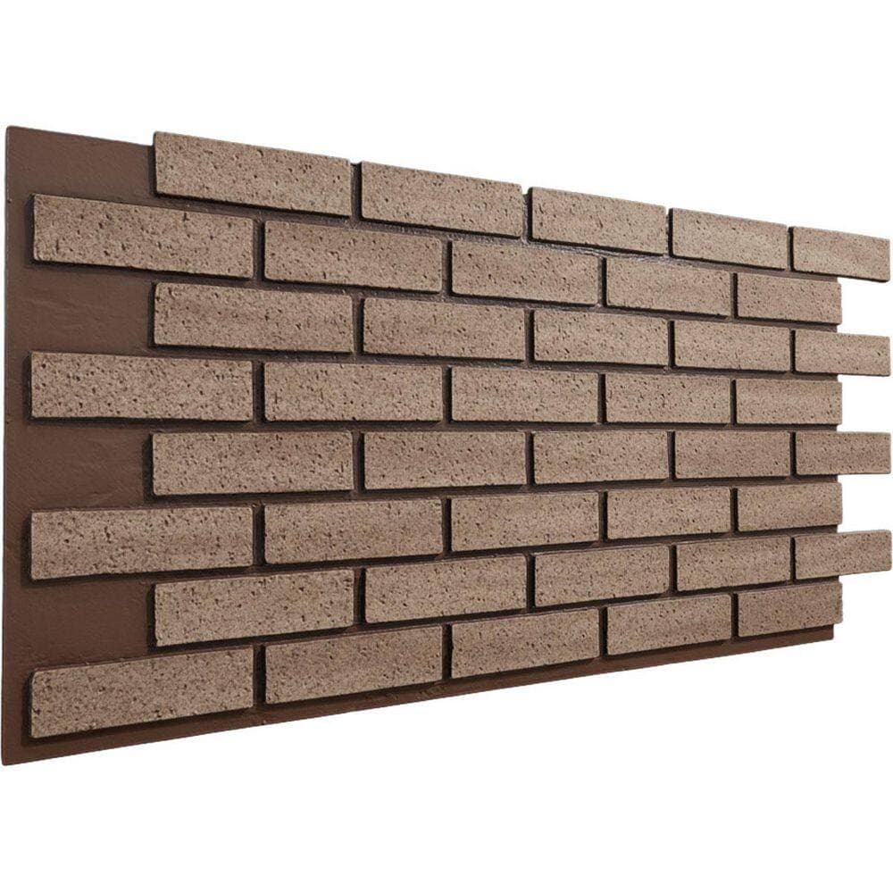 Ekena Millwork EverStone Traditional Faux Brick Panel, 44"W x 21 3/4"H x 3/4"D, Caramel Color (3)
