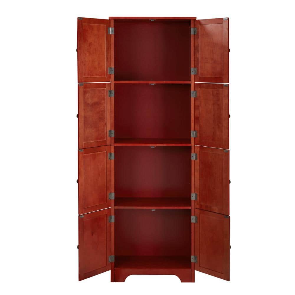 COWLOWN 23.82 in. W x 12.6 in. D x 72.4 in. H Bathroom Dark Brown Linen Cabinet (1)