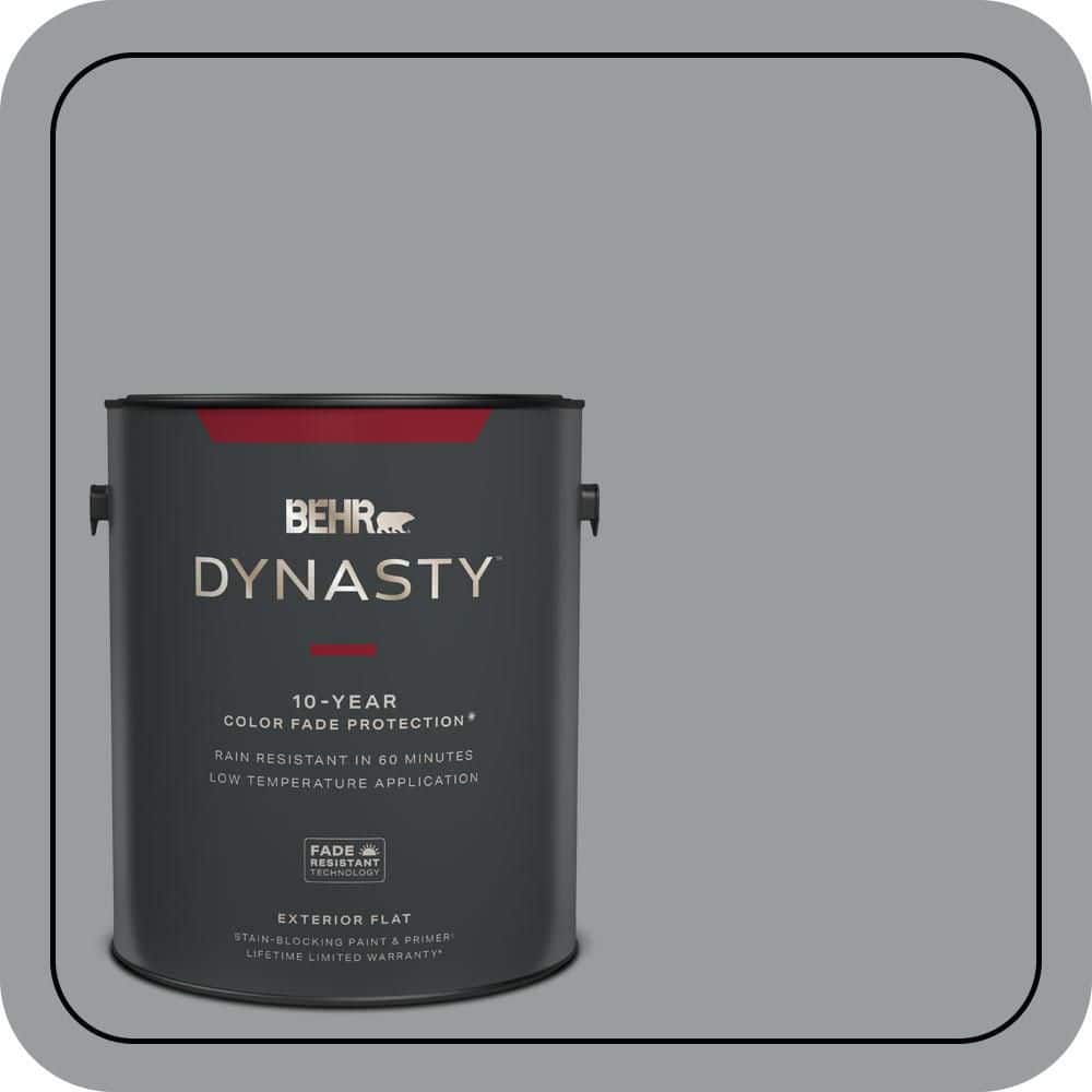 BEHR DYNASTY 1 gal. #N500-4 Pencil Sketch Flat Exterior Stain-Blocking Paint & Primer