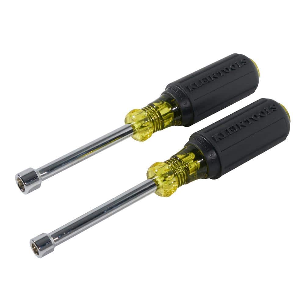 Klein Tools 2-Piece Magnetic Nut Driver Set with 3 in. Hollow Shafts- Cushion Grip Handles (3)