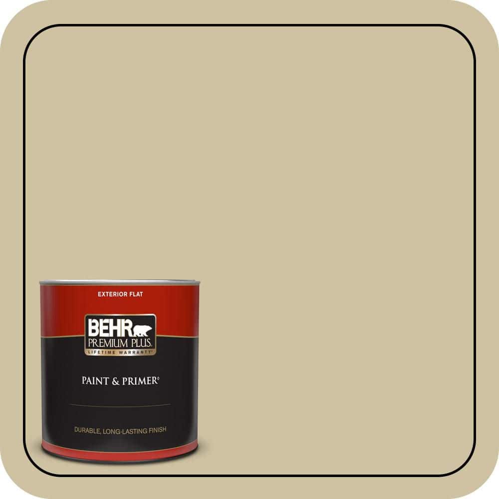 BEHR PREMIUM PLUS 1 qt. #S330-3 Seasoned Salt Flat Exterior Paint & Primer