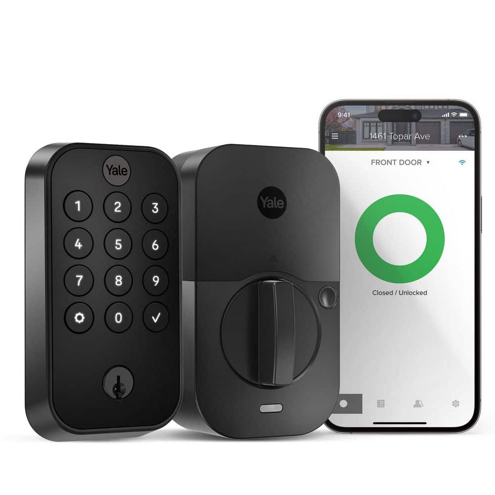 Yale Assure Lock 2; Smart Door Lock with Wi-Fi and Pushbutton Keypad, Black Suede