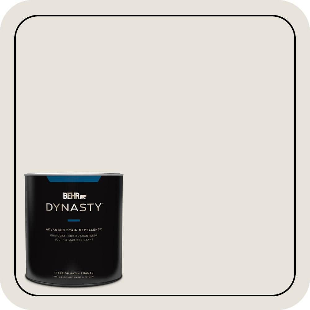 BEHR DYNASTY 1 qt. #PPU24-13 White Pepper Satin Enamel Interior Stain-Blocking Paint and Primer