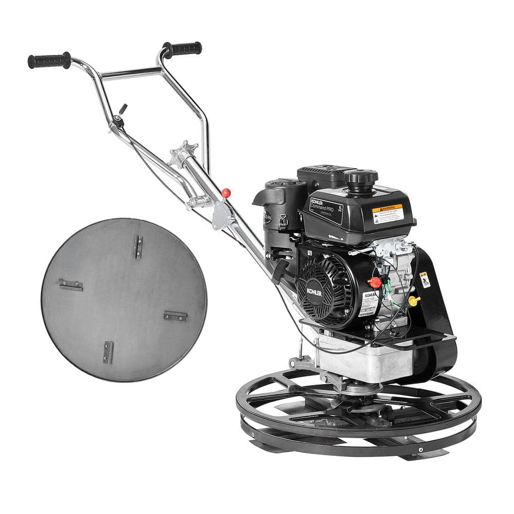 VEVOR Power Walk-Behind Cement Trowel 55 in. L x 24 in. W 6 HP Finishing Trowel Gas-Powered with Rubber Handle