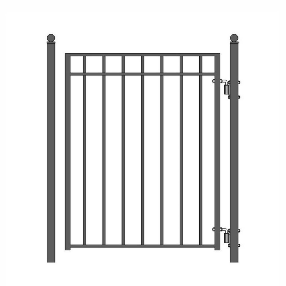 ALEKO Madrid Style 4 ft. x 5 ft. Black Steel Pedestrian Fence Gate (1)