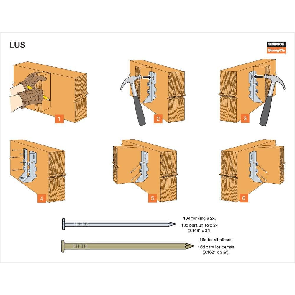 Simpson Strong-Tie LUS Galvanized Face-Mount Joist Hanger for Nominal Lumber (3)