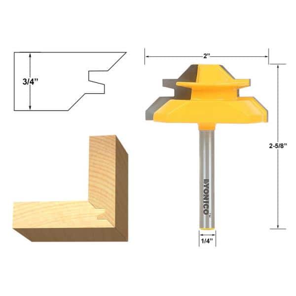 Yonico Lock Miter up to 3/4 in. Stock Carbide Tipped Router Bit (2)