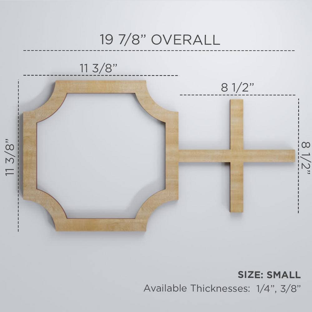 Ekena Millwork 19-7/8" x 11-3/8" x 1/4" Small Bradley Decorative Fretwork Wood Wall Panels, Hickory (50-Pack) (2)