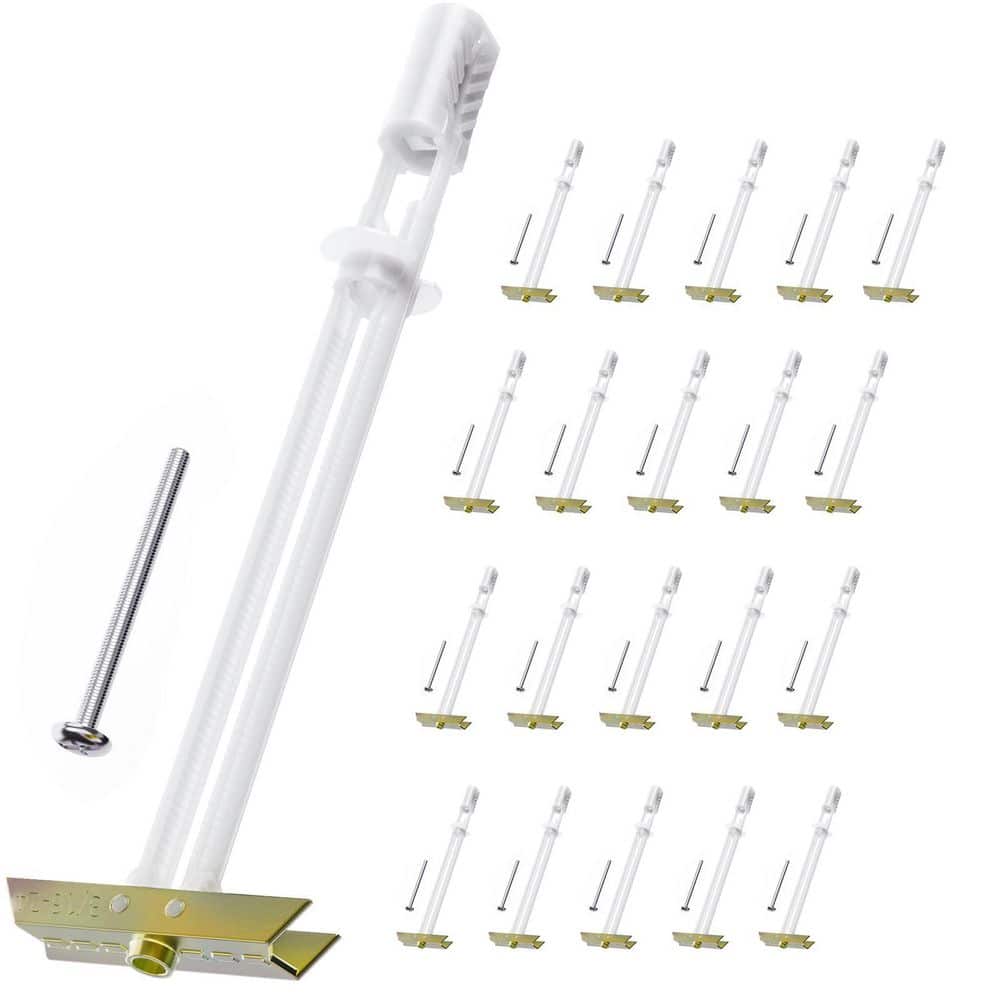 NVNOO Heavy Duty Steel Drywall Anchor with Included Bolts for 3/16 in.-24 in. Fastener Size for TV Mounting, Gold (20-Pack) (1)