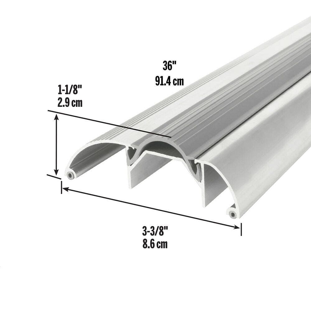 M-D Building Products High 3-3/8 in. x 47-1/2 in. Aluminum Threshold with Vinyl Seal (3)