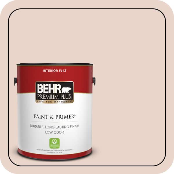 BEHR PREMIUM PLUS 1 gal. #S190-1 Seaside Villa Flat Low Odor Interior Paint & Primer (2)