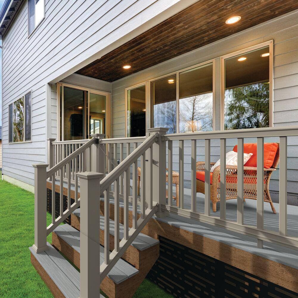 Barrette Outdoor Living Bella Premier Series 6 ft. x 36 in. Clay Vinyl Stair Rail Kit with Square Balusters (2)