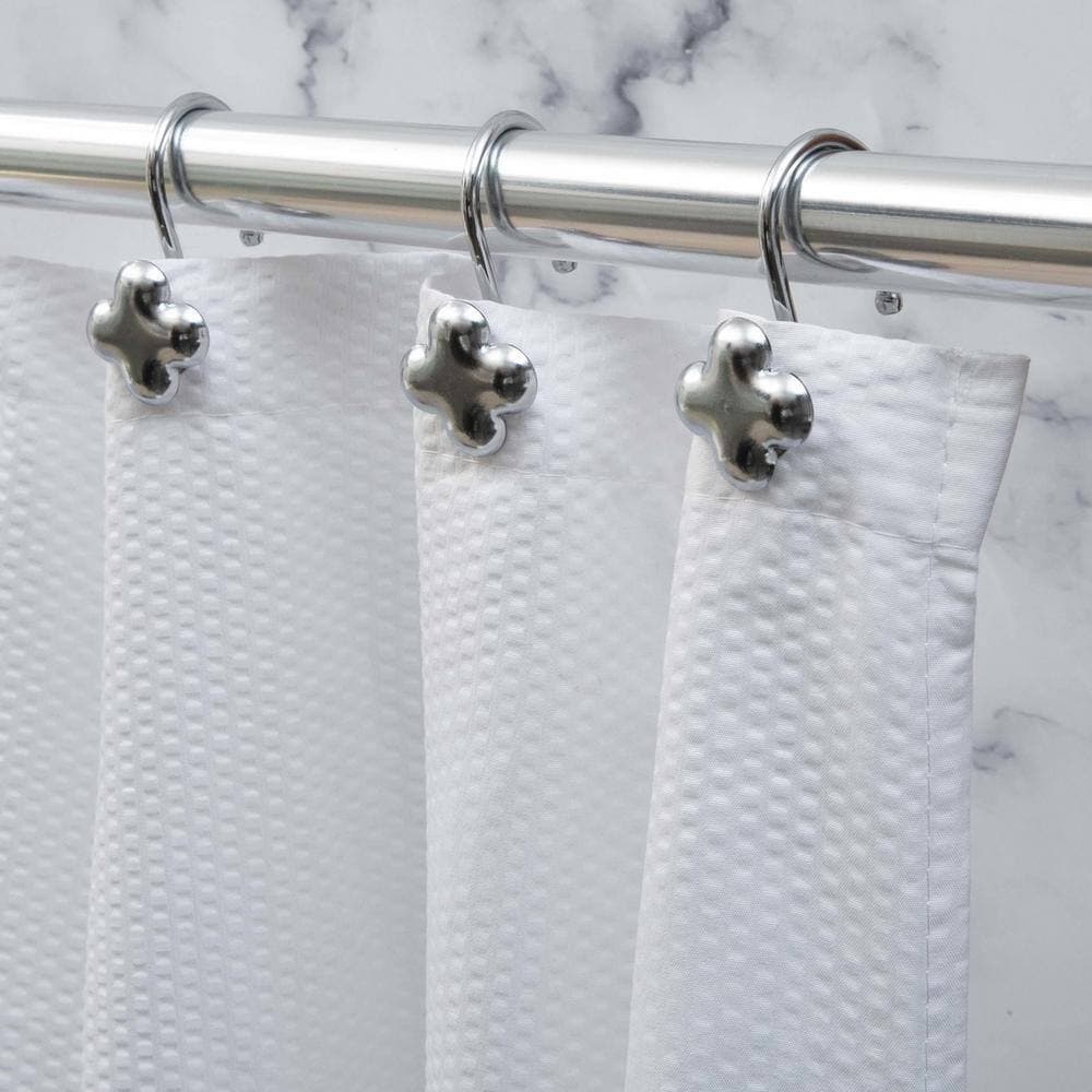 m MODA at home enterprises ltd. Metal Traverse Shower Curtain Rings/Hooks 2.75 x 0.75 in. Chrome (2)