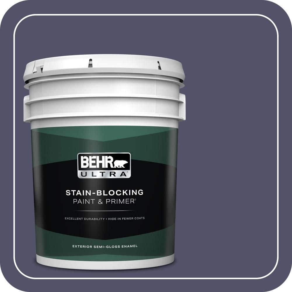 BEHR ULTRA 5 gal. #640F-7 Academy Purple Semi-Gloss Enamel Exterior Paint & Primer