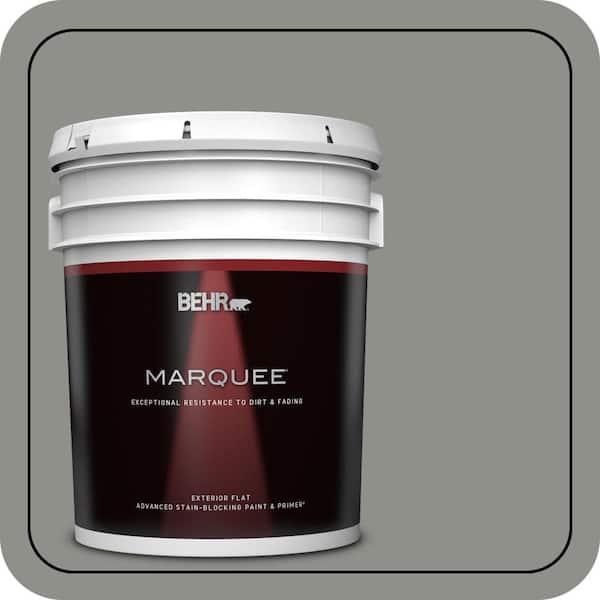 BEHR MARQUEE 5 gal. #PPU24-20 Letter Gray Flat Exterior Paint & Primer (2)