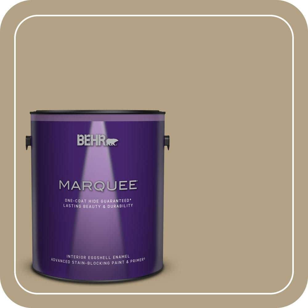 BEHR MARQUEE 1 gal. #PPU8-07 Chamois Tan One-Coat Hide Eggshell Enamel Interior Paint & Primer