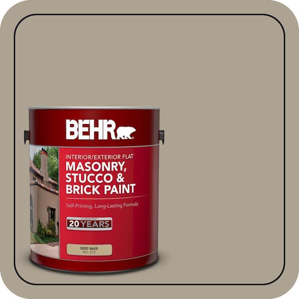 BEHR 1 gal. #PFC-37 Putty Beige Flat Interior/Exterior Masonry, Stucco and Brick Paint (2)