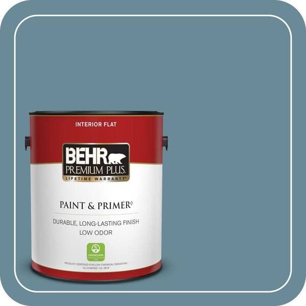 BEHR PREMIUM PLUS #BIC-22 Relaxed Blue Enamel & Primer Color Sample (2)