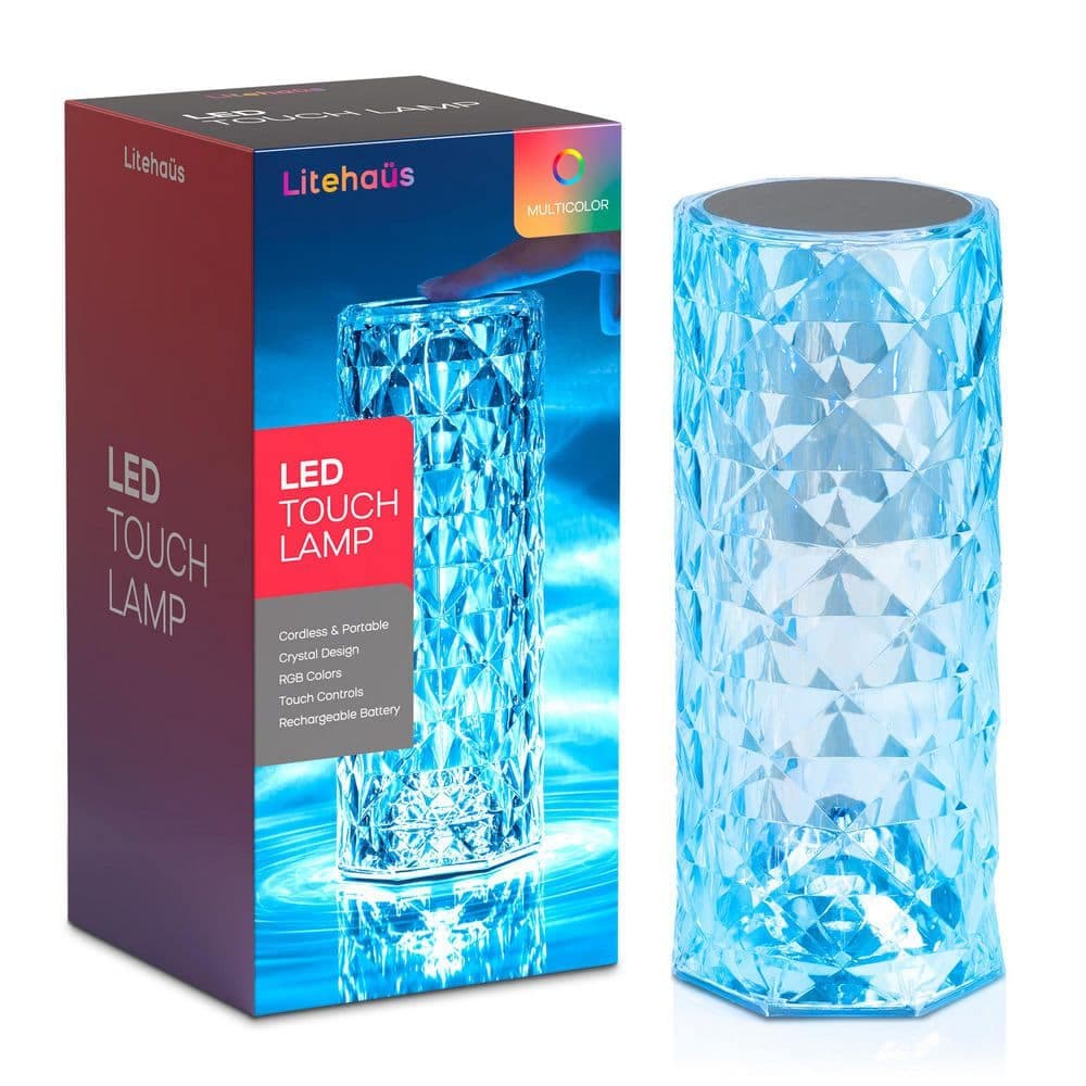 Unbranded 8.5 in. Crystal Indoor Touch Table Light Rose (3)