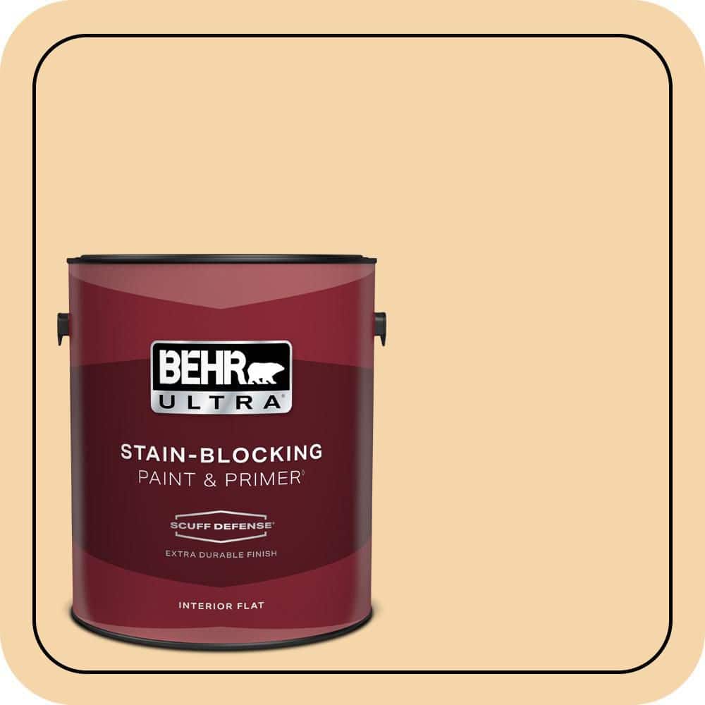 BEHR ULTRA 1 gal. #PPU6-08 Pale Honey Extra Durable Flat Interior Paint & Primer (1)
