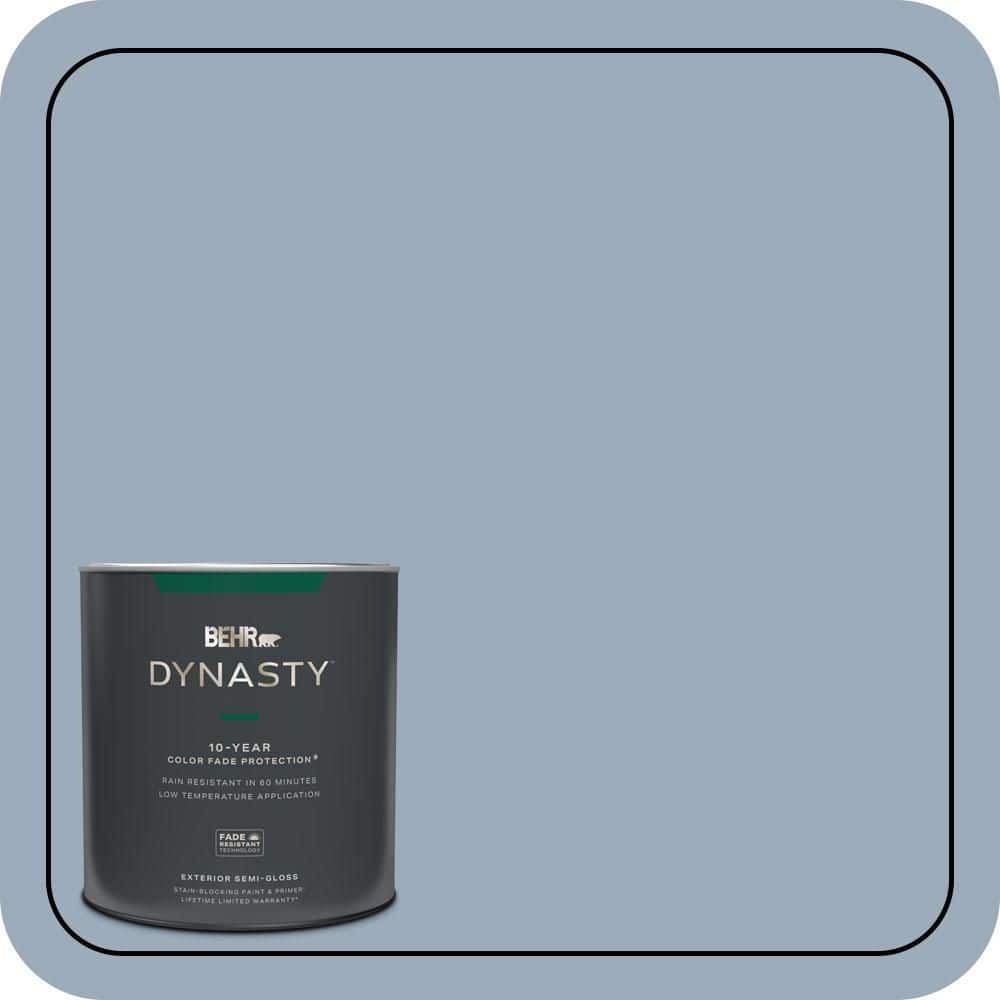 BEHR DYNASTY 1 qt. #570F-4 Blue Willow Semi-Gloss Enamel Exterior Stain-Blocking Paint & Primer