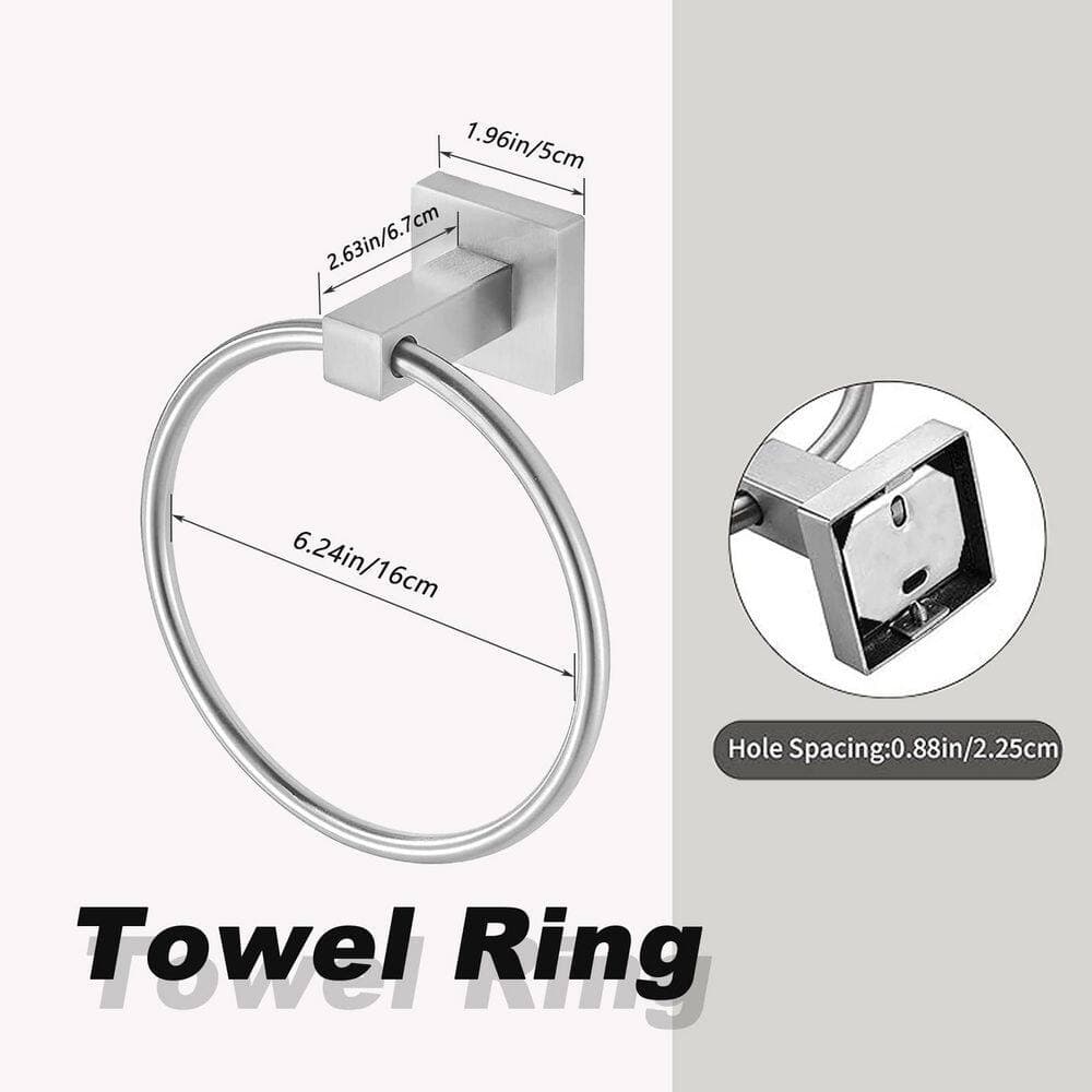 BYH build your home Bath Hardware Set Wall Mounted Bathroom Accessories Set with Towel Ring, Toilet Paper Holder (4)