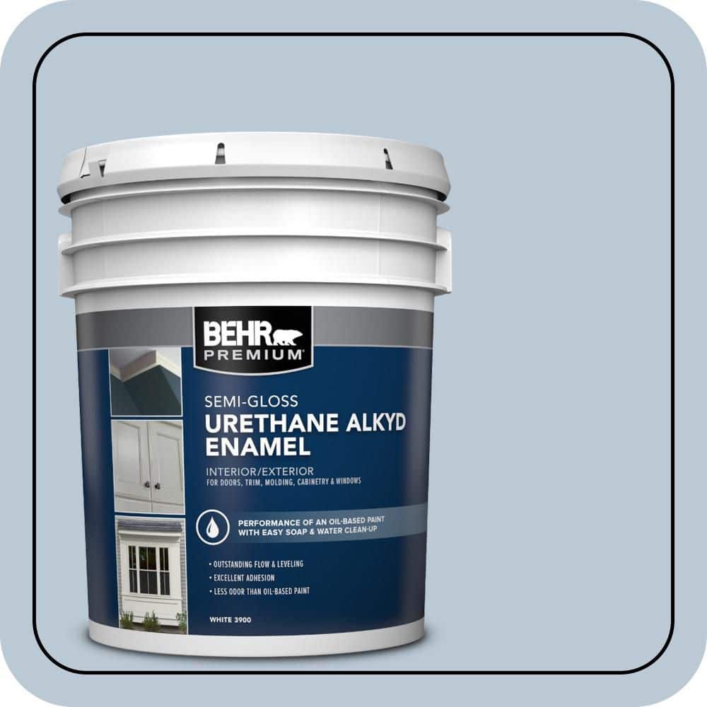 BEHR PREMIUM 5 gal. #S520-2 Journeys End Urethane Alkyd Semi-Gloss Enamel Interior/Exterior Paint
