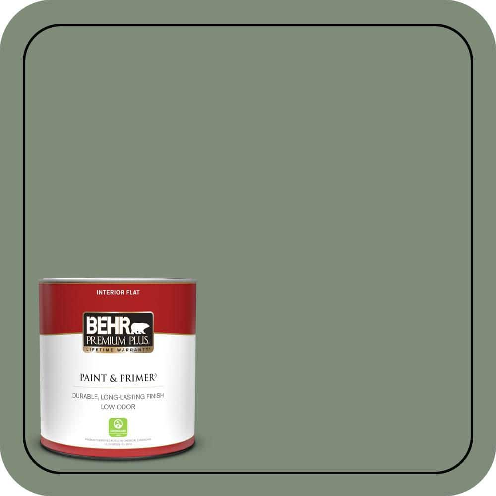BEHR PREMIUM PLUS #450F-5 Amazon Moss Interior/Exterior Paint & Primer Color Sample