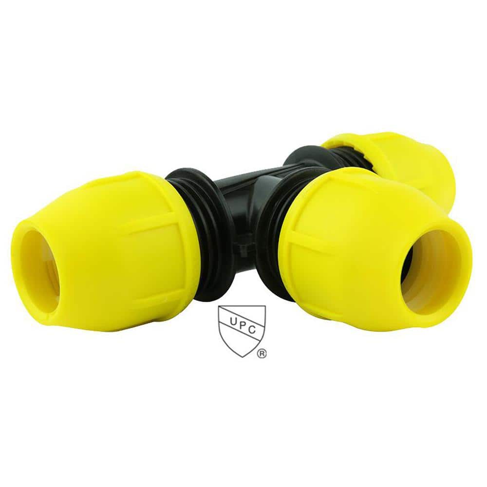 HOME-FLEX 1 in. IPS DR 11 Underground Yellow Poly Gas Pipe Tee (1)