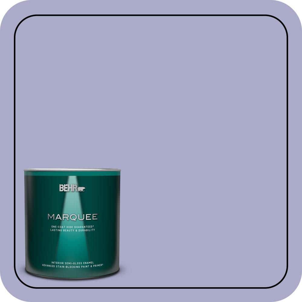 BEHR MARQUEE 1 qt. #M550-4 Wisteria Blue One-Coat Hide Semi-Gloss Enamel Interior Paint & Primer