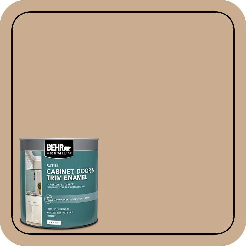 BEHR PREMIUM 1 qt. #PFC-23 Tan Satin Enamel Interior/Exterior Cabinet, Door & Trim Paint