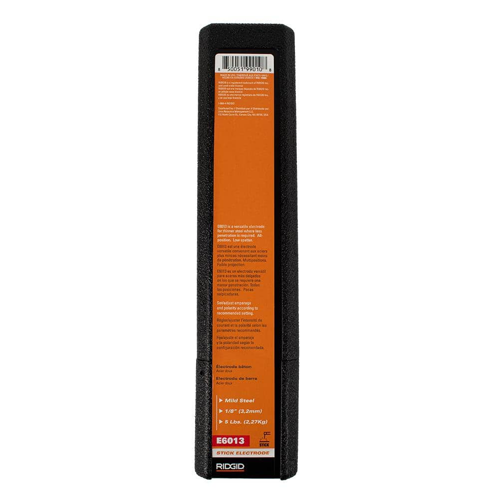 RIDGID 1/8 in. E6013 Stick Welding Electrode Gen Purpose-All Position Welding Rod for Clean Mild Steel/Sheet Metal (5 lb. Tube) (2)