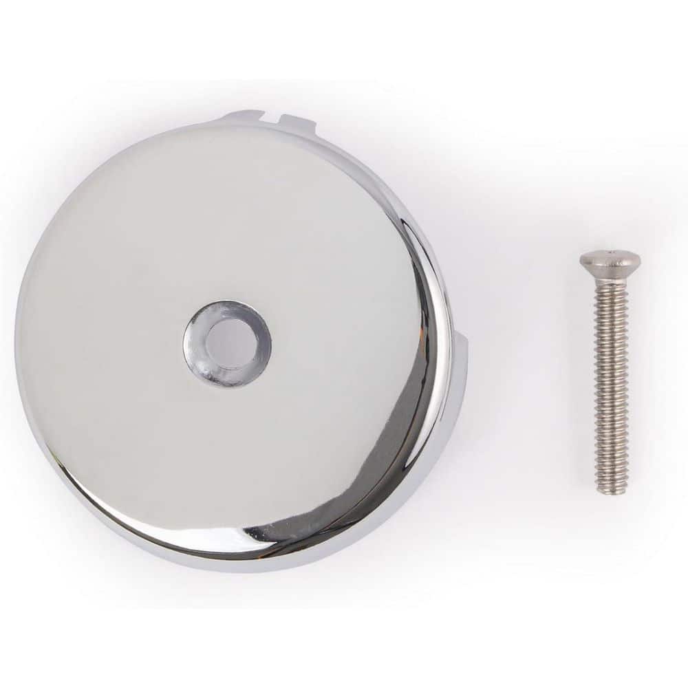 PLUMBFLEX Overflow Faceplate for Tub 1 Hole Bathtub Faceplate with Matching Screw Universal Fit Polished Chrome Finish