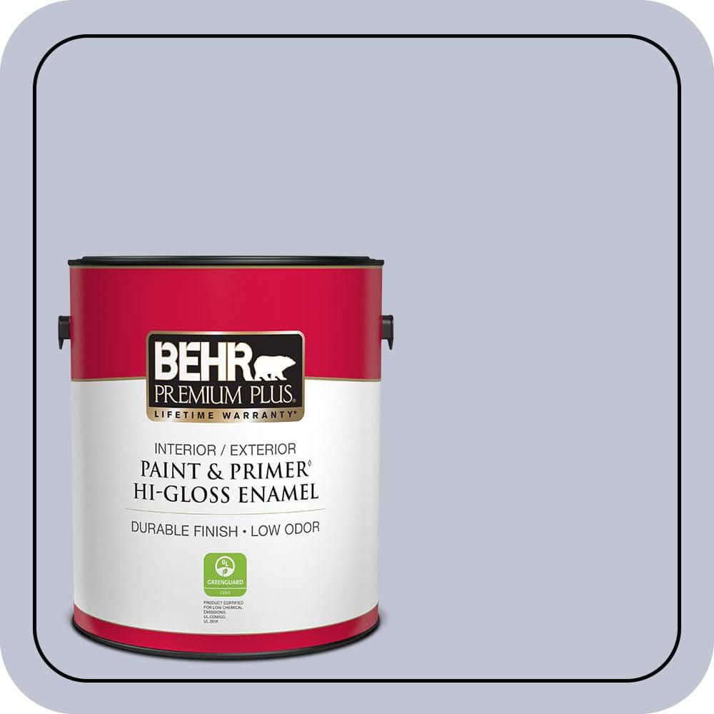 BEHR PREMIUM PLUS 1 gal. #630E-3 Grape Lavender Hi-Gloss Enamel Interior/Exterior Paint & Primer