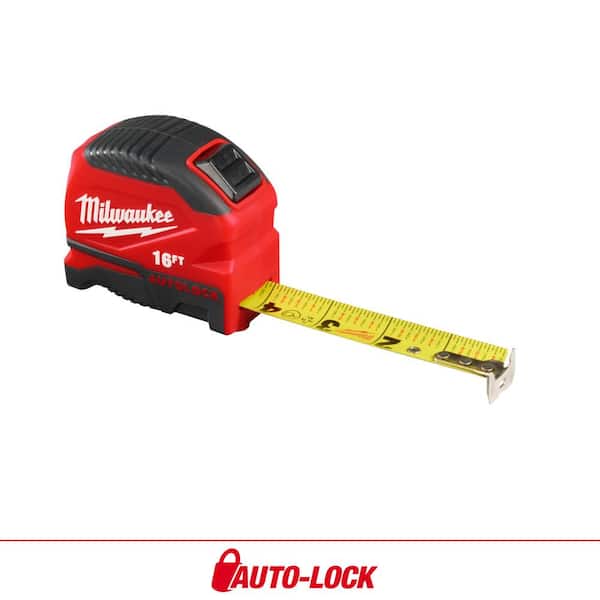 Milwaukee 16 ft. Compact Auto Lock Tape Measure with Fractional Scale (2)