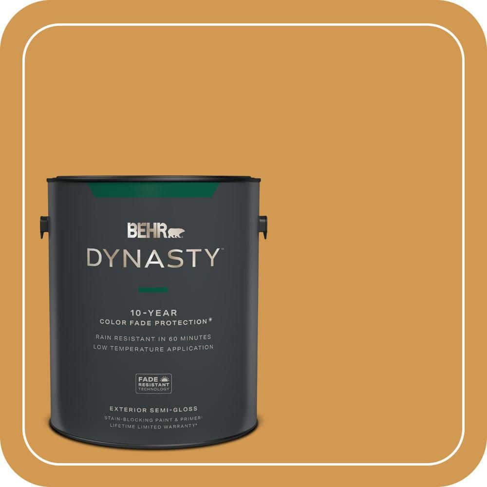 BEHR DYNASTY 1 gal. #PPU6-02 Saffron Strands Semi-Gloss Exterior Stain-Blocking Paint & Primer