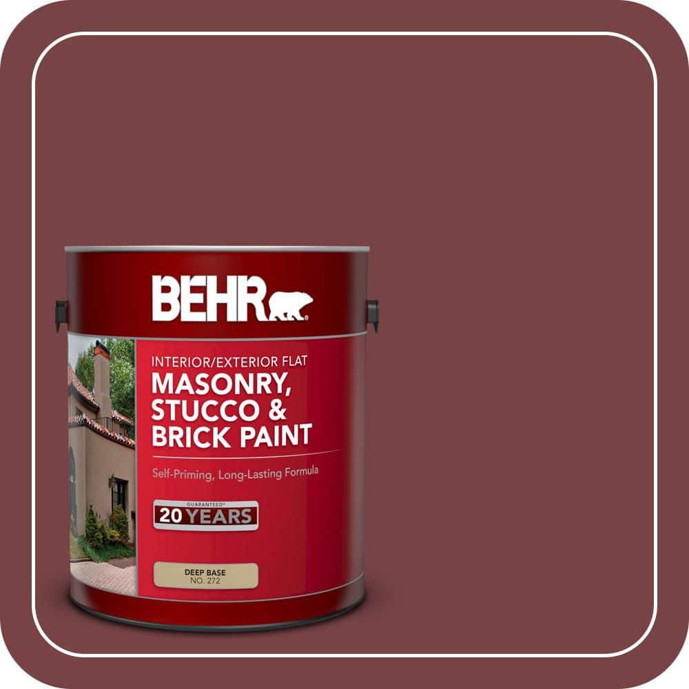 BEHR 1 gal. #PFC-04 Tile Red Flat Interior/Exterior Masonry, Stucco and Brick Paint